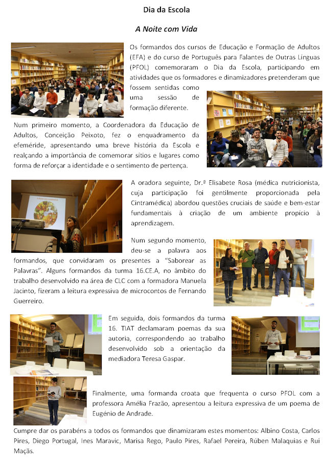 Dia da Escola Noite com vida