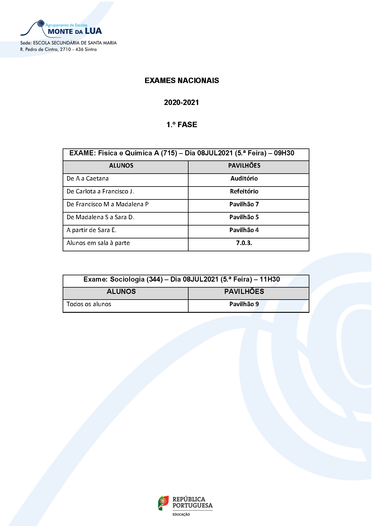 Exames Nacionais Pavilhões 02 05JUL Página 1